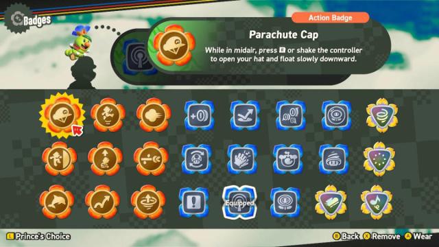 Parachute Cap Badge Description in Super Mario Bros. Wonder