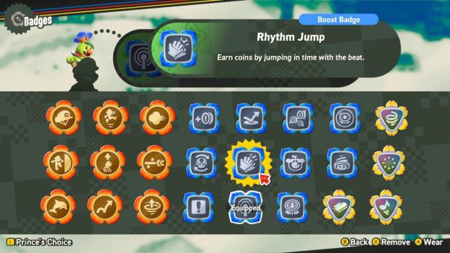 Rhythm Jump Badge Description in Super Mario Bros. Wonder