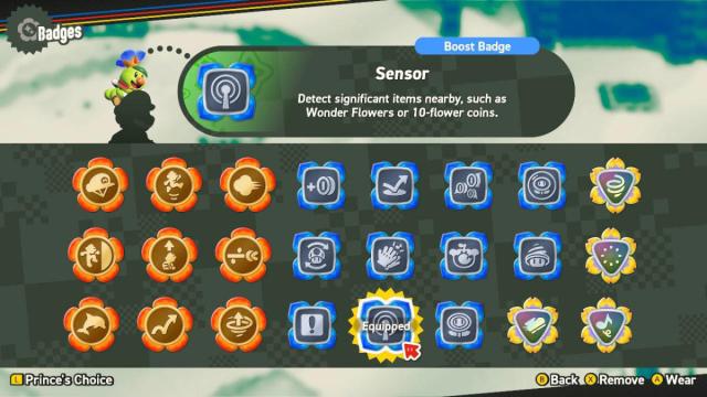 Sensor Badge Description in Super Mario Bros. Wonder