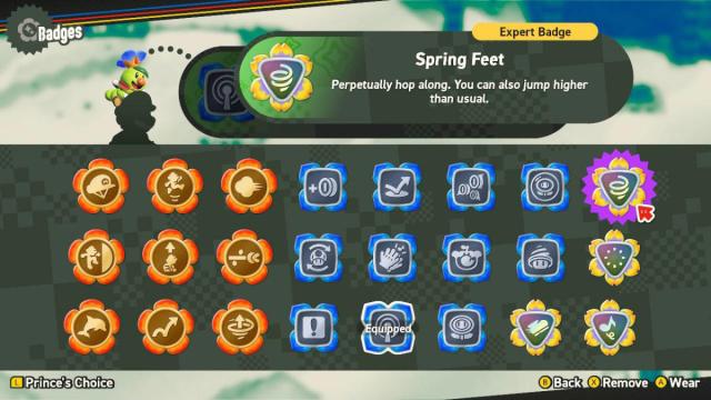 Spring Feet Badge Description in Super Mario Bros. Wonder