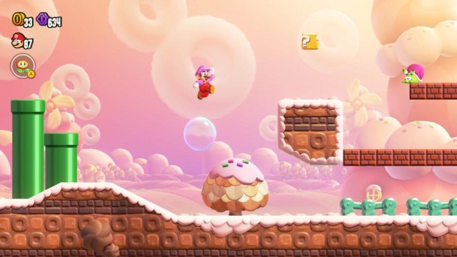 Jumping on a Bubble in Super Mario Bros. Wonder