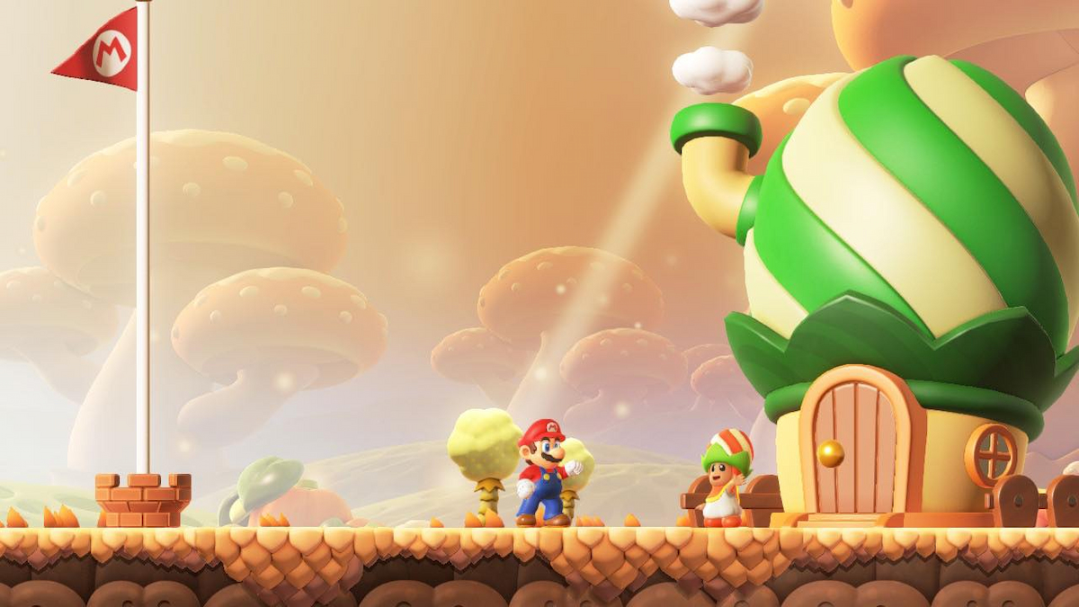 Clearing a stage in Super Mario Bros. Wonder