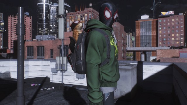 Miles Morales in Bodega Cat Suit in Spider-Man 2.