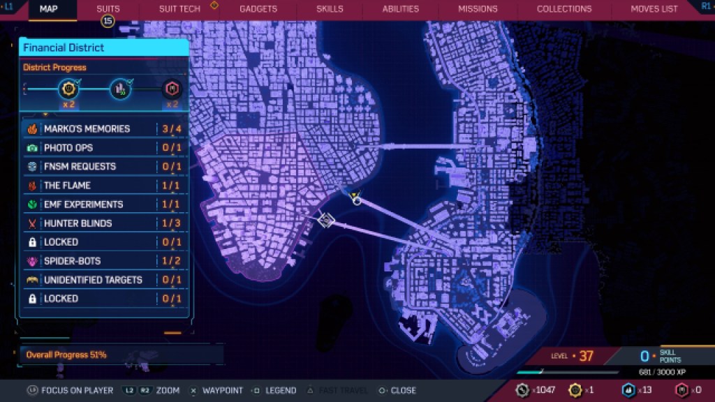 Map of bridge in Spider-Man 2.