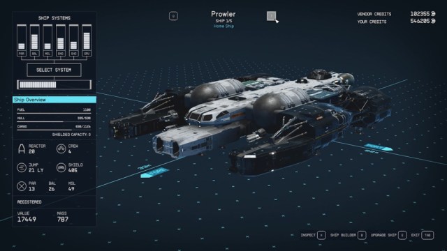 How to change ships in Starfield ship editor menu