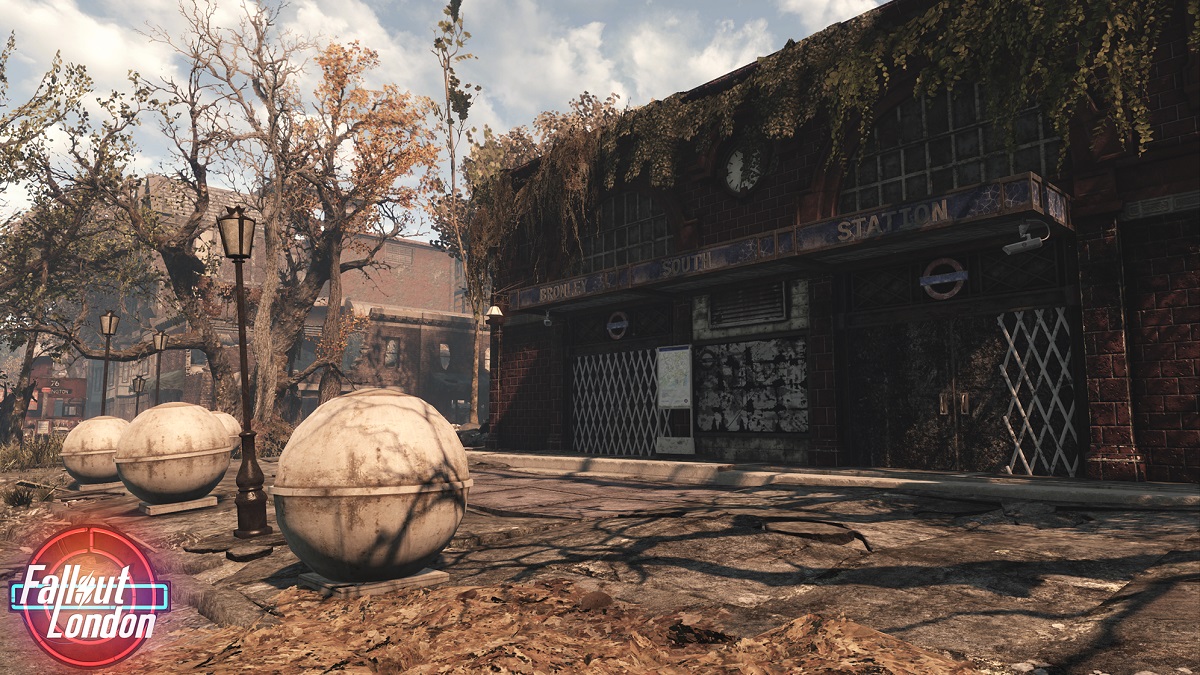 Fallout London: ein heruntergekommener Bahnhof Bromley South.