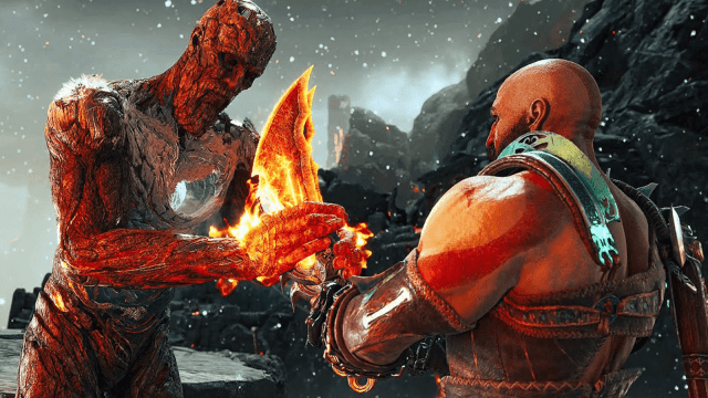 Surtr and Kratos in GOW Ragnarok