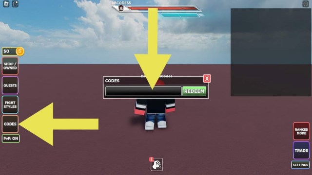 How to redeem codes in Untitled Boxinig Game on Roblox