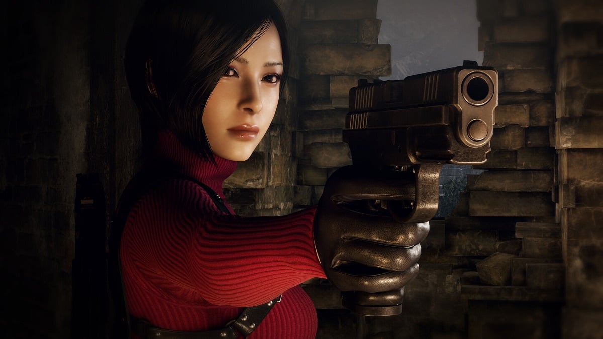 Resident Evil 4: Ada Wong pointing a handgun off-screen.