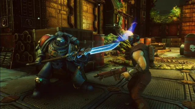 A closeup screenshot of a combat encounter from Warhammer 40K: Chaos Gate - Daemonhunters.