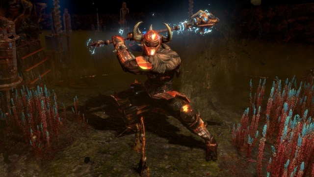 A closeup screenshot of an endgame armor set from Path of Exile.