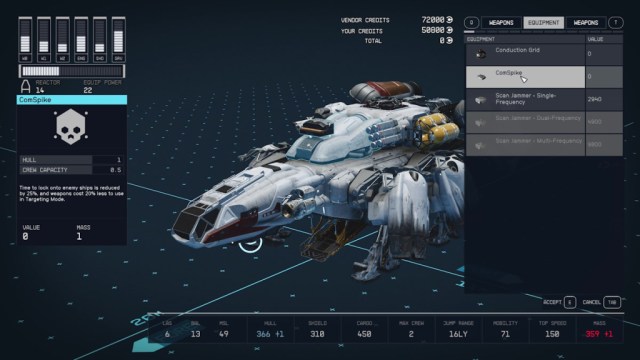 How to Install a ComSpike Module in Starfield Equipment menu 2