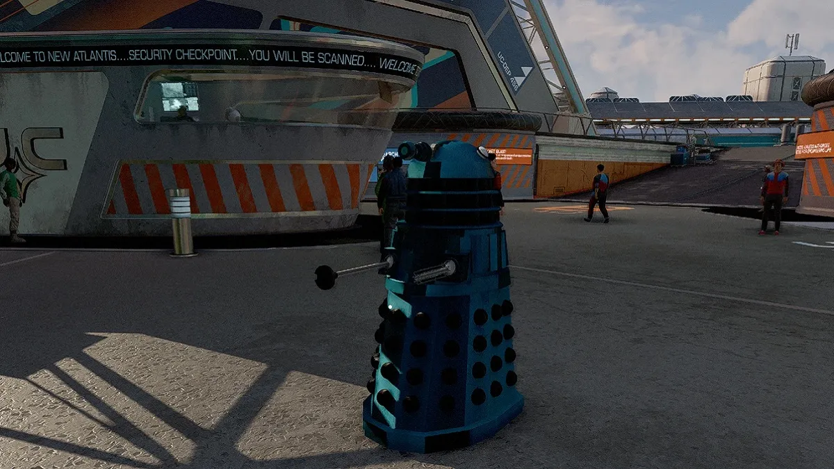 Starfield: a Dalek from Doctor Who in New Atlantis.
