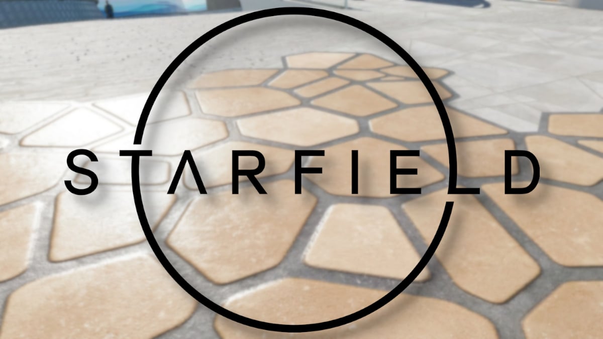 Starfield logo with some pavement from New Atlantis behind it.