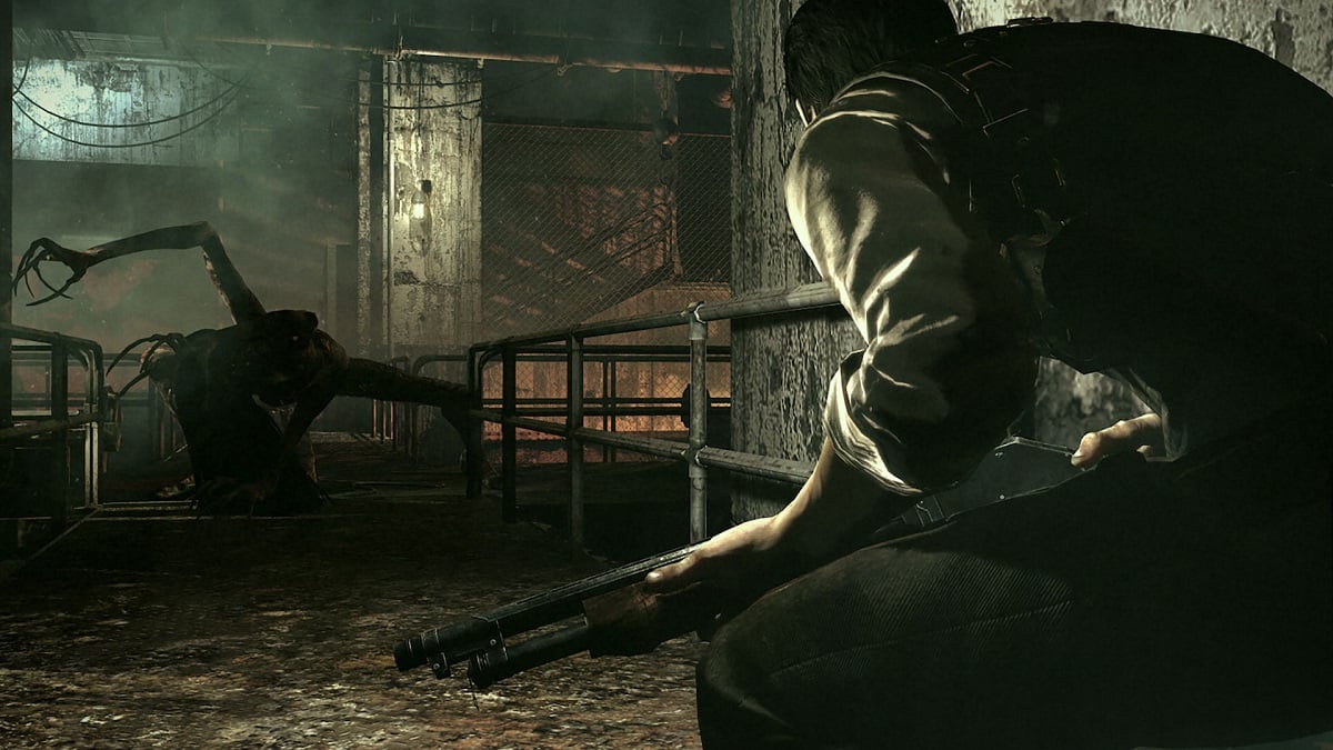 The Evil Within: Sebastian Castellanos about to fight Laura.