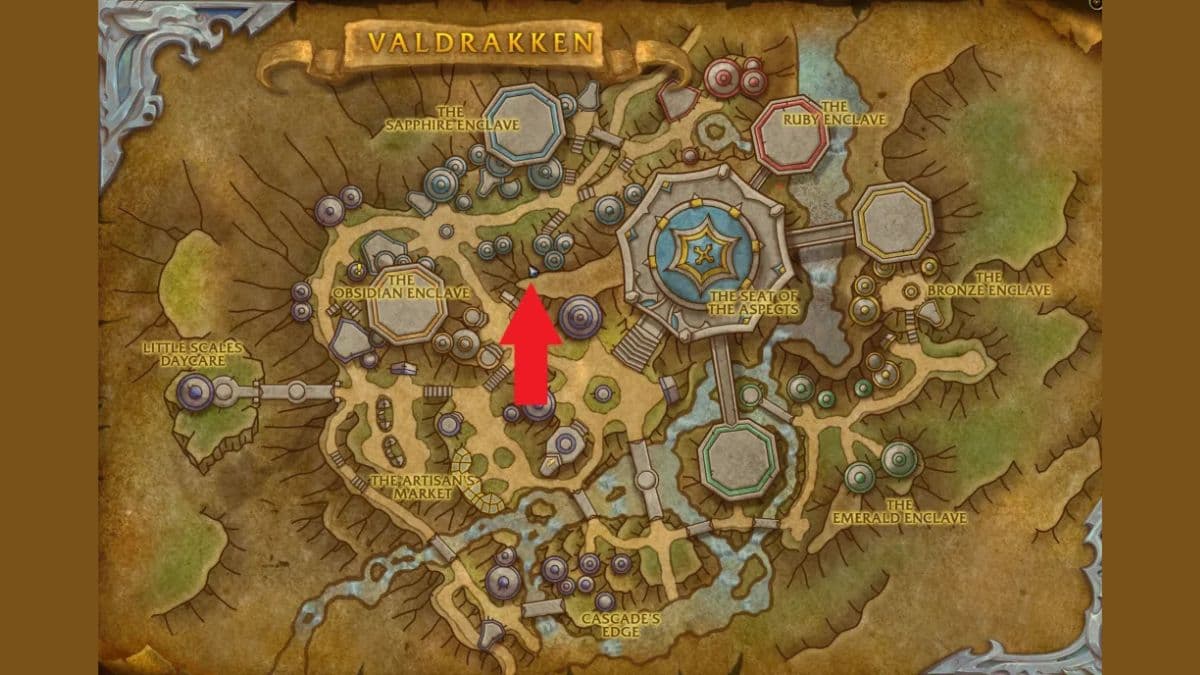 The Sparks of Life NPC location in Valdrakken in WoW.