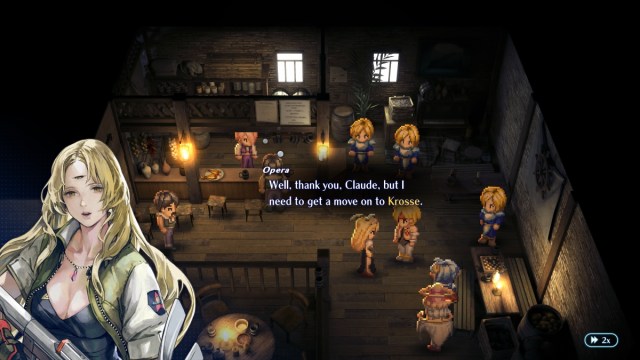 Опера в том виде, в каком она появляется в Star Ocean Second Story R. Это когда вы впервые встречаете ее в баре.