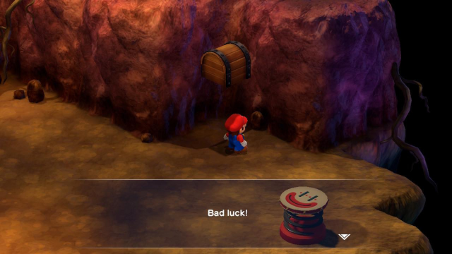 Hidden underground empty chest in the Forest Maze in Super Mario RPG