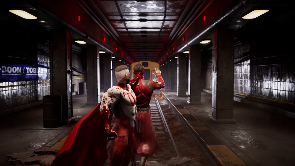 Omni-Man Mortal Kombat 1 subway Fatality.