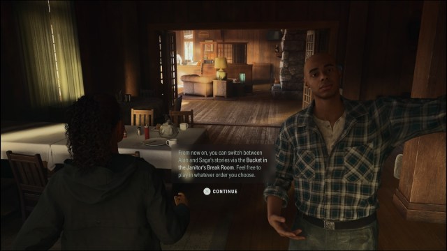 Character switching message in Alan Wake 2.