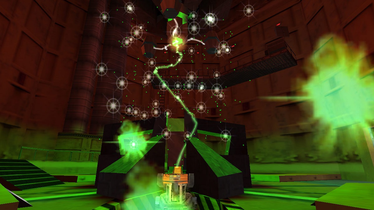 Half-Life: the Black Mesa lab explodes with green lights.