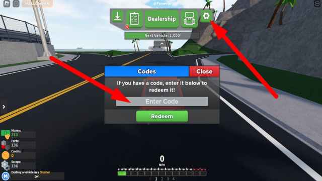 How to redeem codes in Car Crushers 2