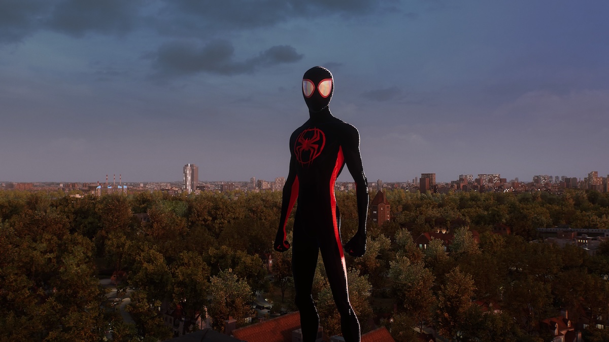 Miles Morales Across the Spider-Verse suit in Spider-Man 2.