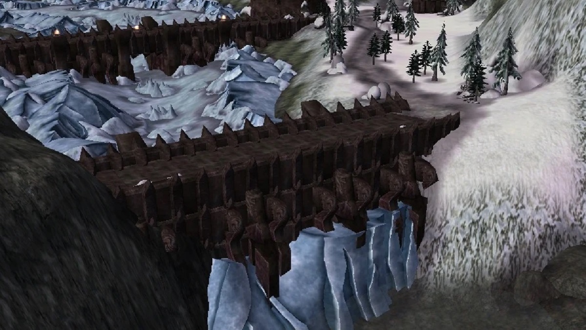Morrowind image showing the bridge in Icecrown from Word of Warcraft.