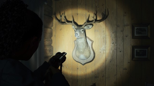 Ranger cabin deer head in Alan Wake 2.