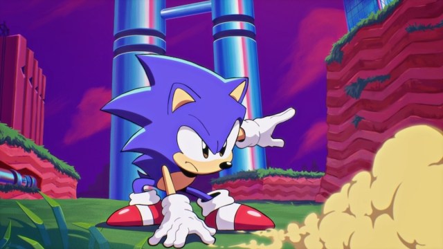 Sonic đưa ra quyết định trong Sonic Mania.