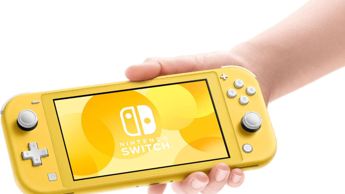 Yellow Nintendo Switch Lite.