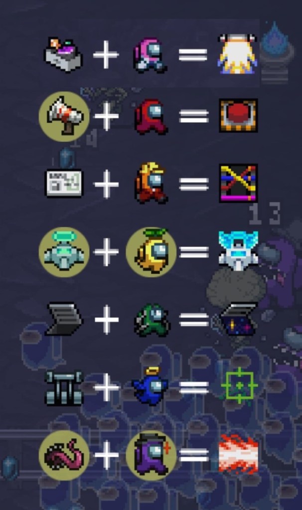 All the Vampire Survivors Emergency Meeting weapon evolutions