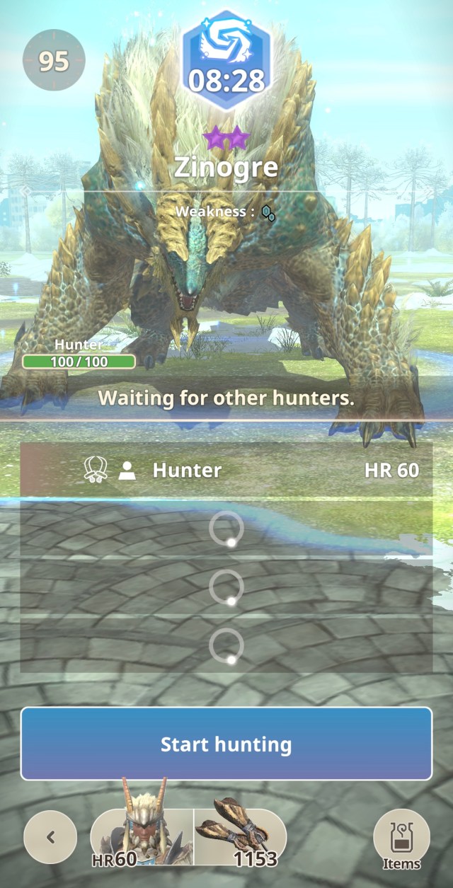 Joining a party for a Hunt-a-Thon in Monster Hunter Now