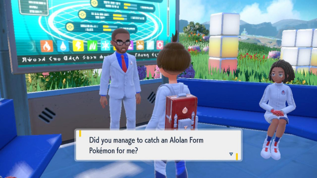 Completing the Alolan Form quest objective in in Pokemon Scarlet & Violet: The Indigo Disk