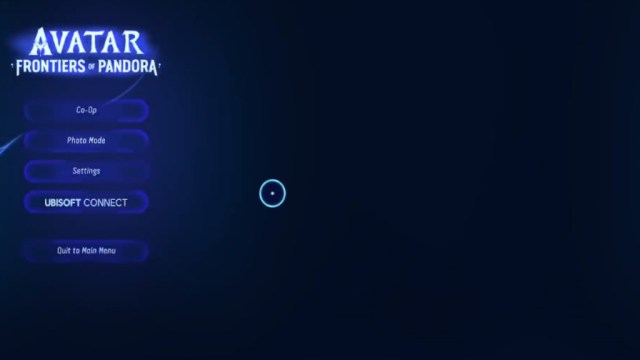 Menu in Avatar: Frontiers of Pandora.