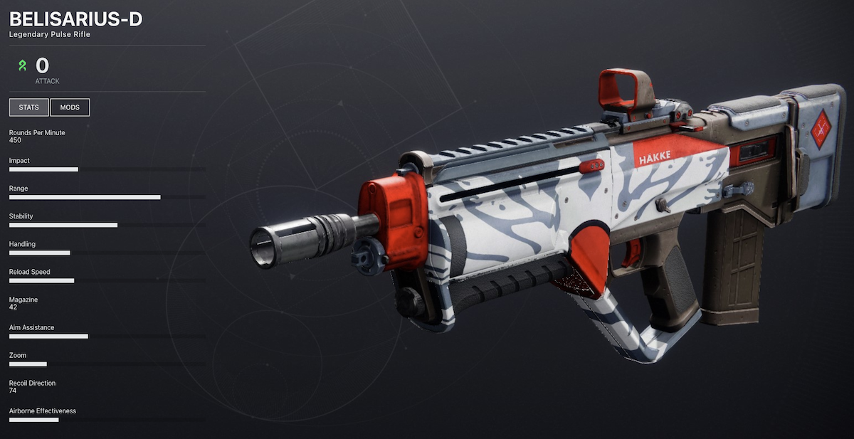 the belisarius pulse rifle from destiny 2