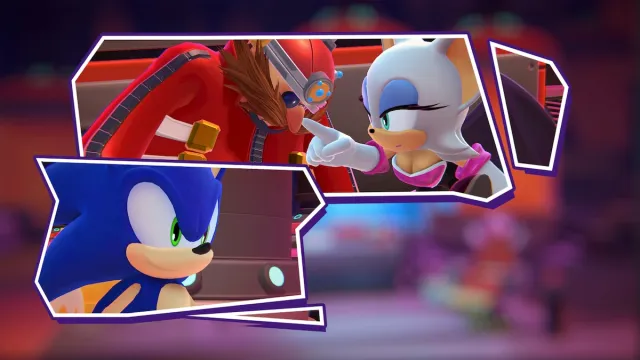 Eggman, Cream, and Sonic in Sonic Dream Team.
