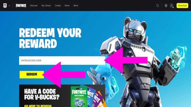 How to redeem codes for Fortnite