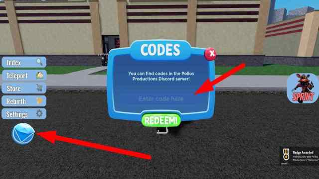How to redeem codes in Find the FNAF