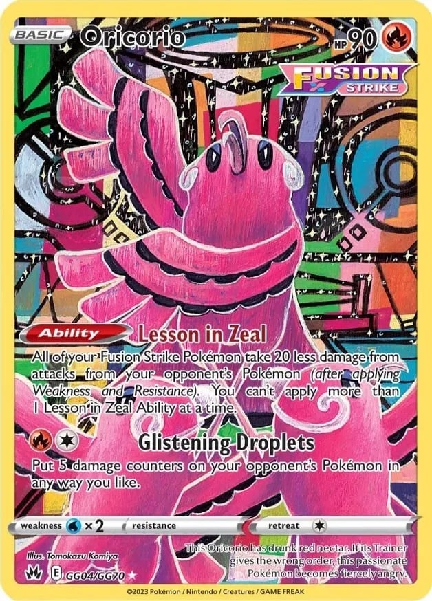 Oricorio card in the Crown Zenith set of Pokemon TCG.