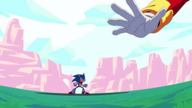 La mano de Sonic y Eggman en Sonic Dream Team.