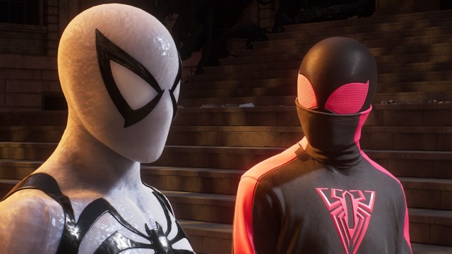 Miles Morales and Spider-Man in Spider-Man 2.