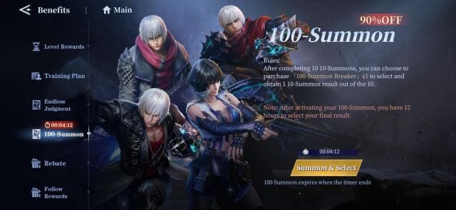 How the 100-Summon works in Devil May Cry Peak of Combat