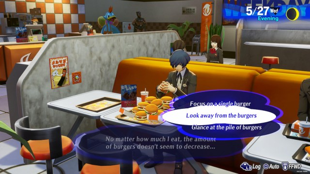 Попытка большого едока в Wilduck Burger в Persona 3 Reload