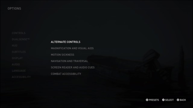 Accessibility options in The Last of Us Part 2 Remastered.