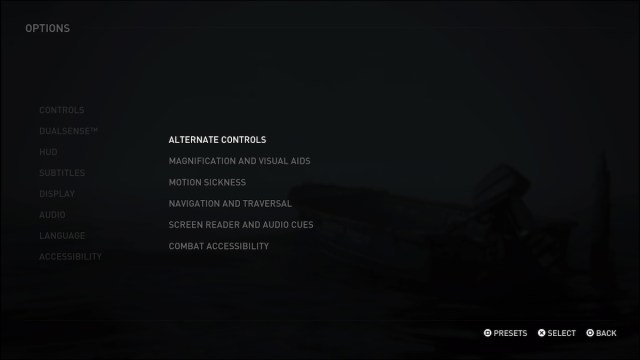 Accessibility options in The Last of Us Part 2 Remastered.