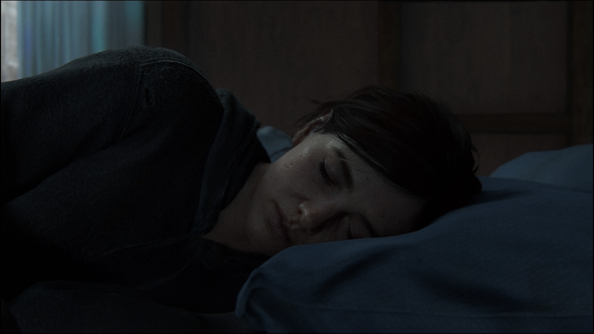 Ellie sleeping in The Last of Us 2.