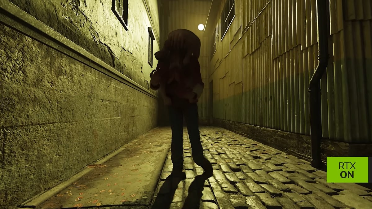 Half-Life 2: a headcrab zombie walks towards the player in a narrow alleyway.