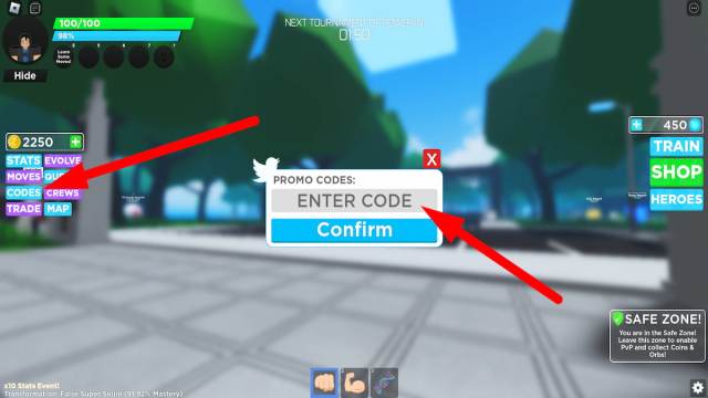 How to redeem codes in Super Evolution
