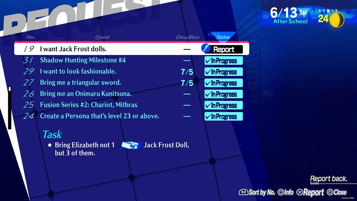Persona 3 Reload Quest 19 Where to find a Jack